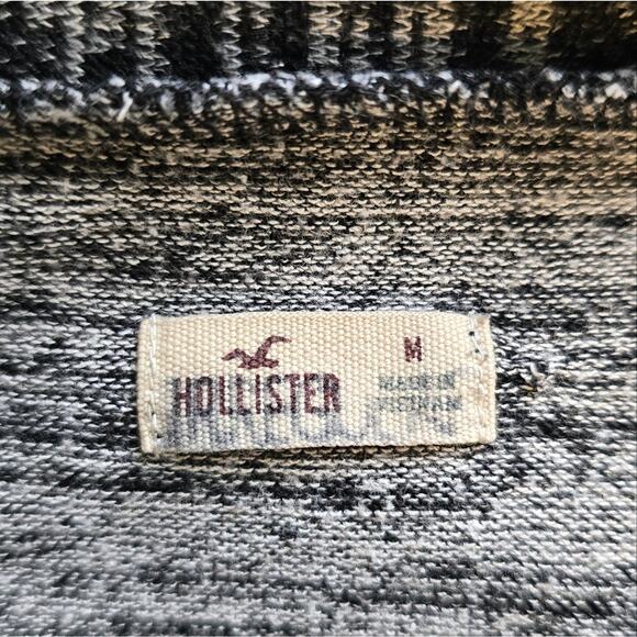 M Hollister Grey Side Zip Cardigan Sweater Jacket Women's Size M Moto Black - Picture 10 of 11